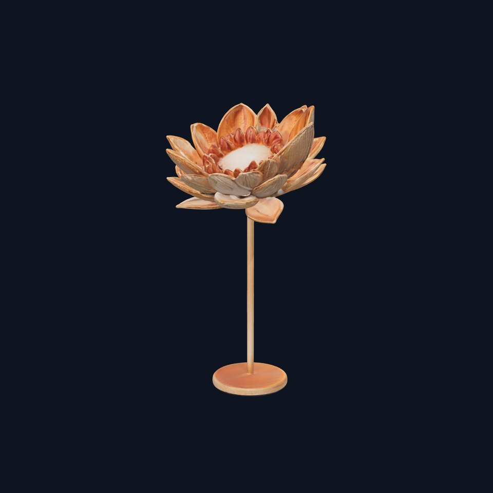 Elegant Metal Flower Sculpture Model Pack